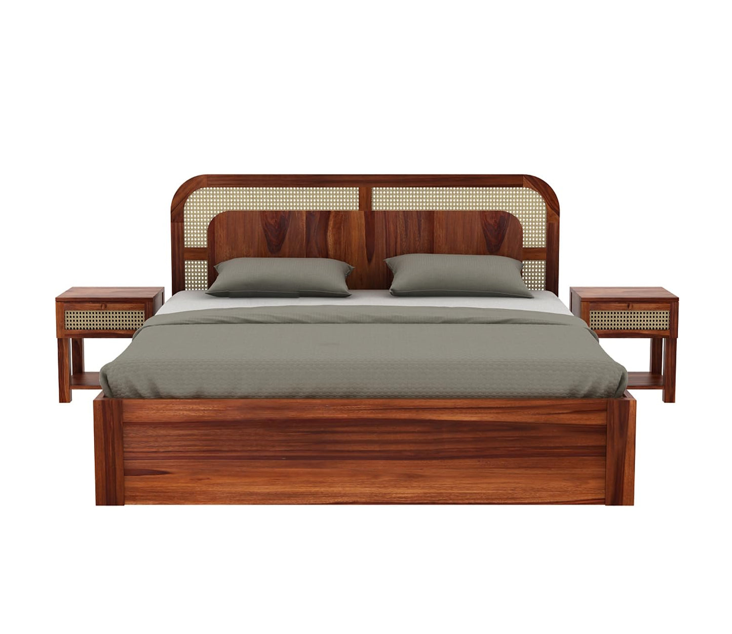 Rukmaajeee Solid Sheesham Wood King Size Bed with Storage | Wooden