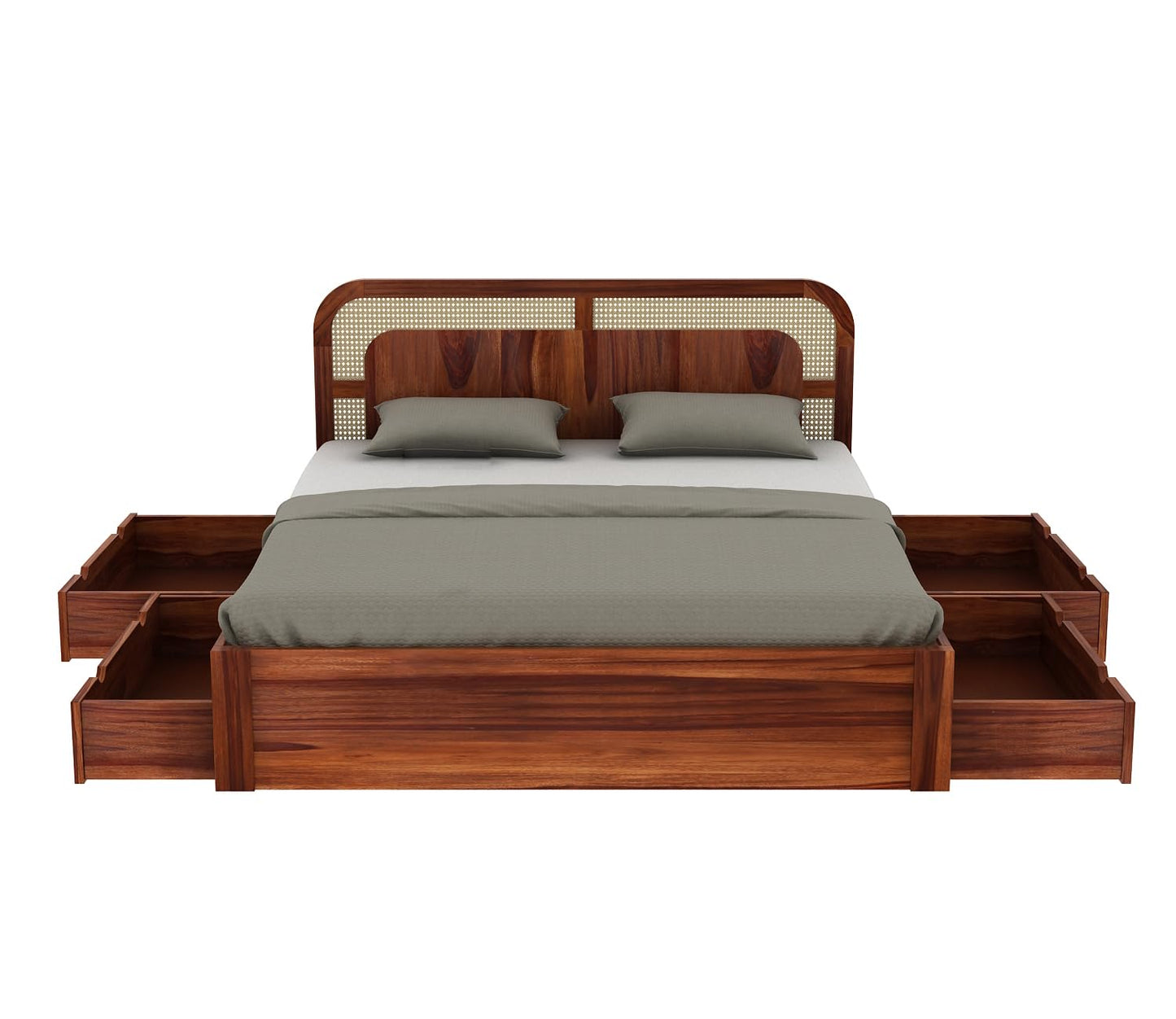 Rukmaajeee Solid Sheesham Wood King Size Bed with Storage | Wooden