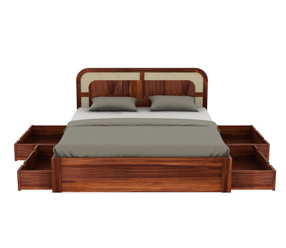 Rukmaajeee Solid Sheesham Wood King Size Bed with Storage | Wooden