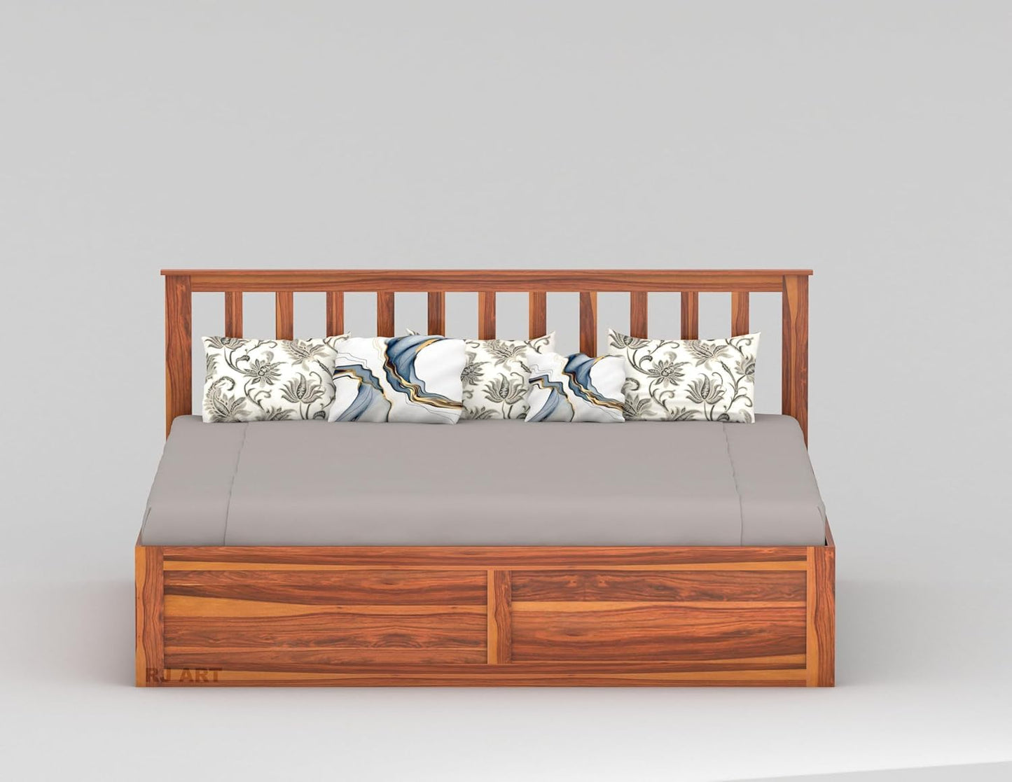 Rukmaajee Sheesham Wood King Size Bed with Storage | Solid Wood Box