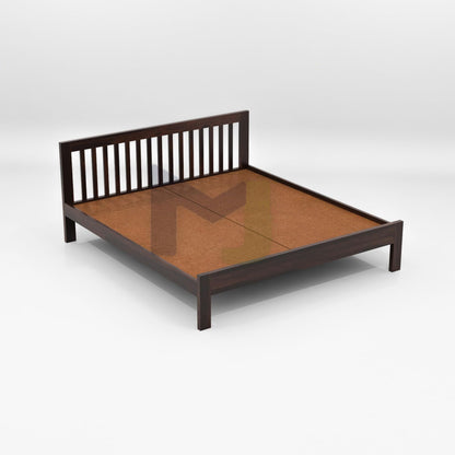 Rukmaajeee Solid Sheesham Wood Queen Size Bed Without Storage | Wooden