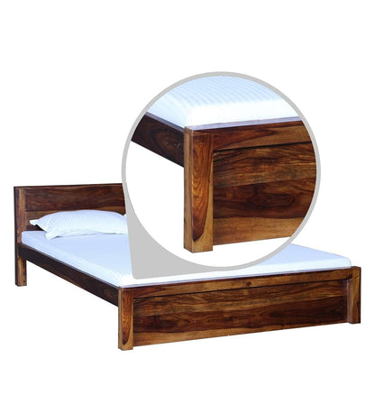Rukmaajee Solid Sheesham Wood Queen Size Bed Without Storage for