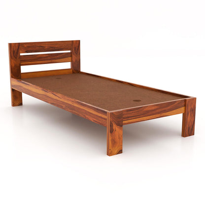 Rukmaajeee Solid Sheesham Wood Single Bed with 2 Drawers | Wooden Bed