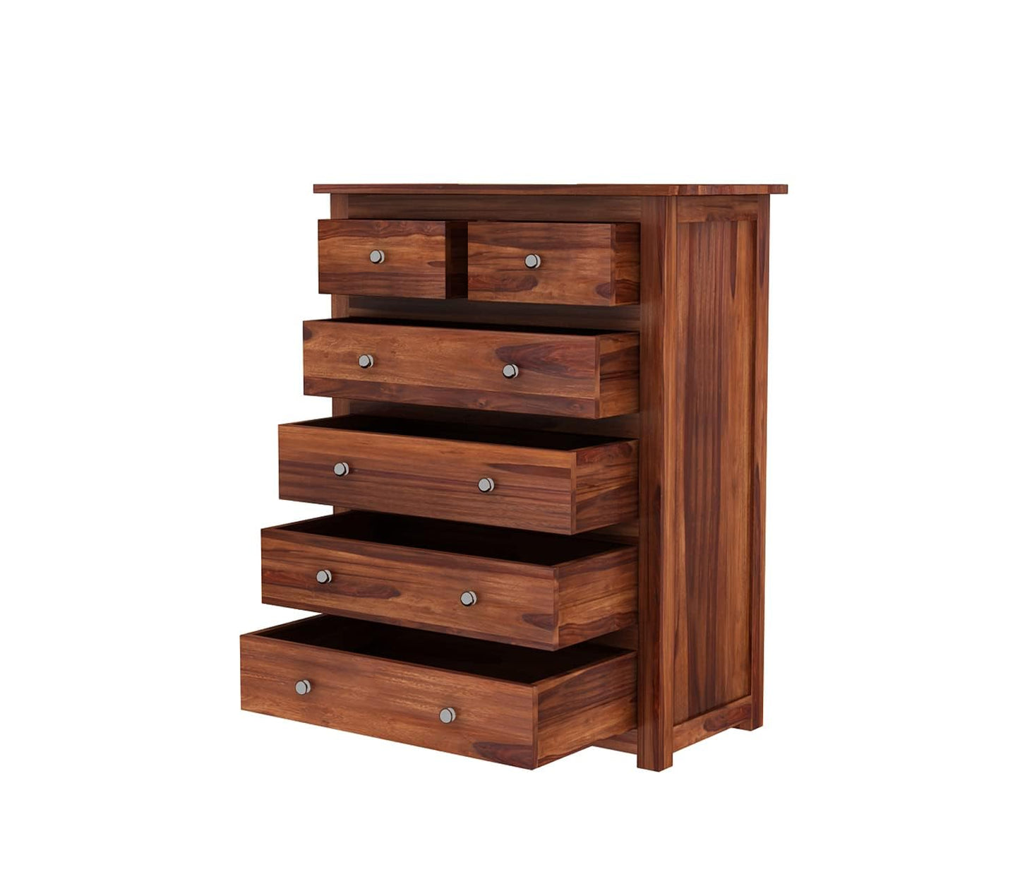 Rukmaajee Contemporary Solid Sheesham Wood Chest of Drawers 6 Drawer