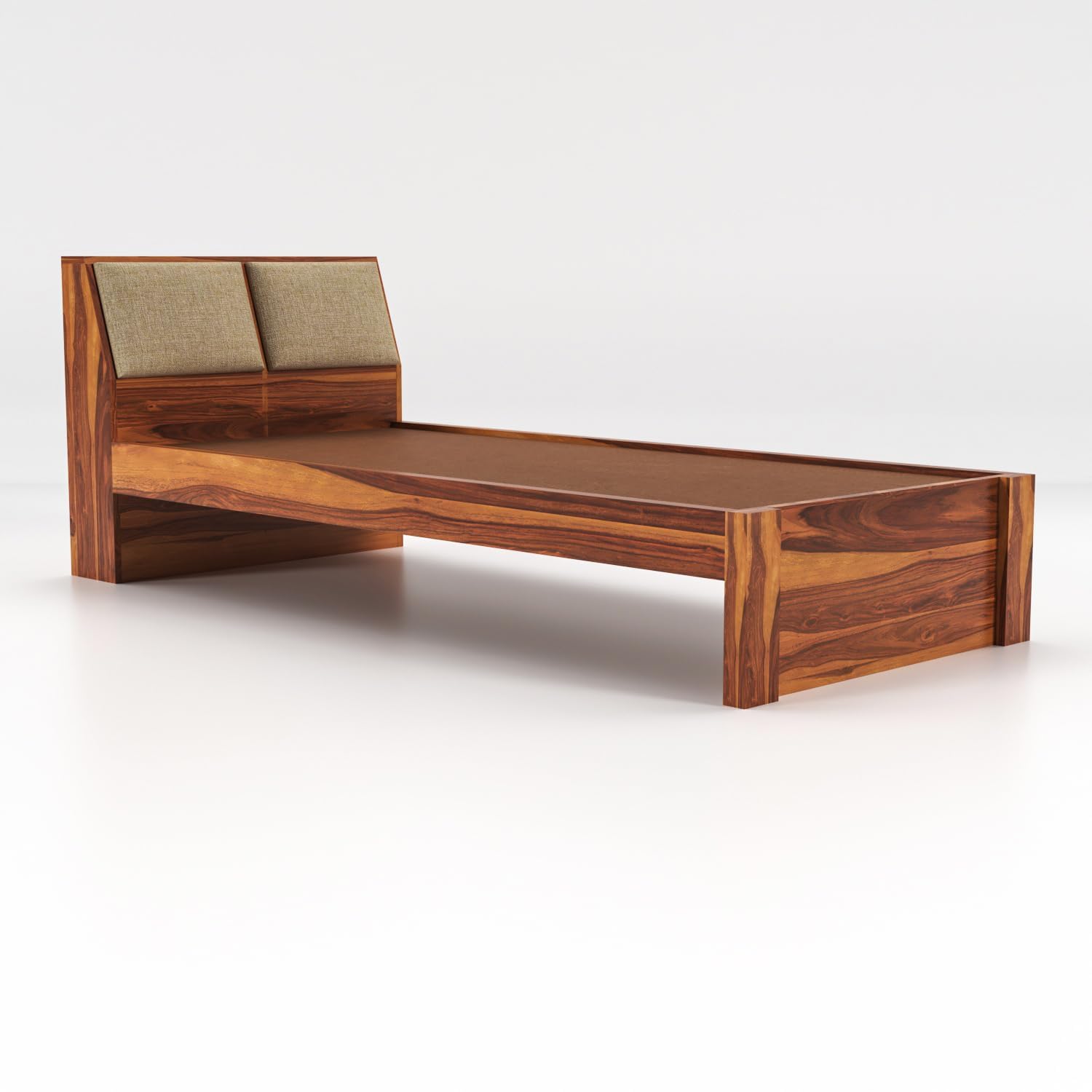 Rukmaajeee Solid Sheesham Wood Single Bed with 2 Drawers | Wooden Bed