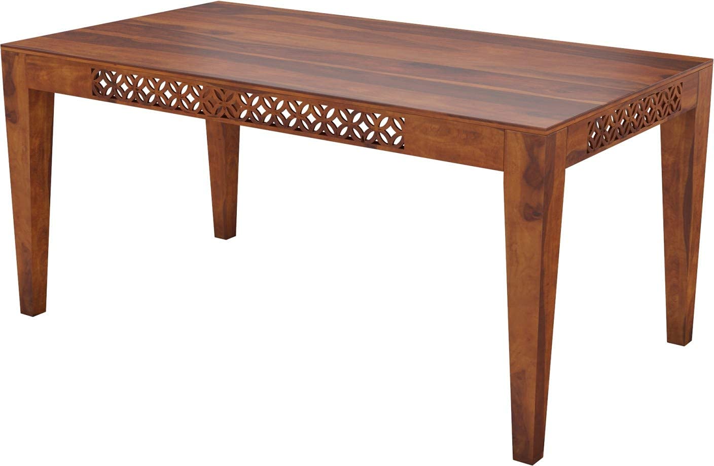 Rukmaajeee Sheesham Wood CNC Dining Table Without Chairs | Solid Wood