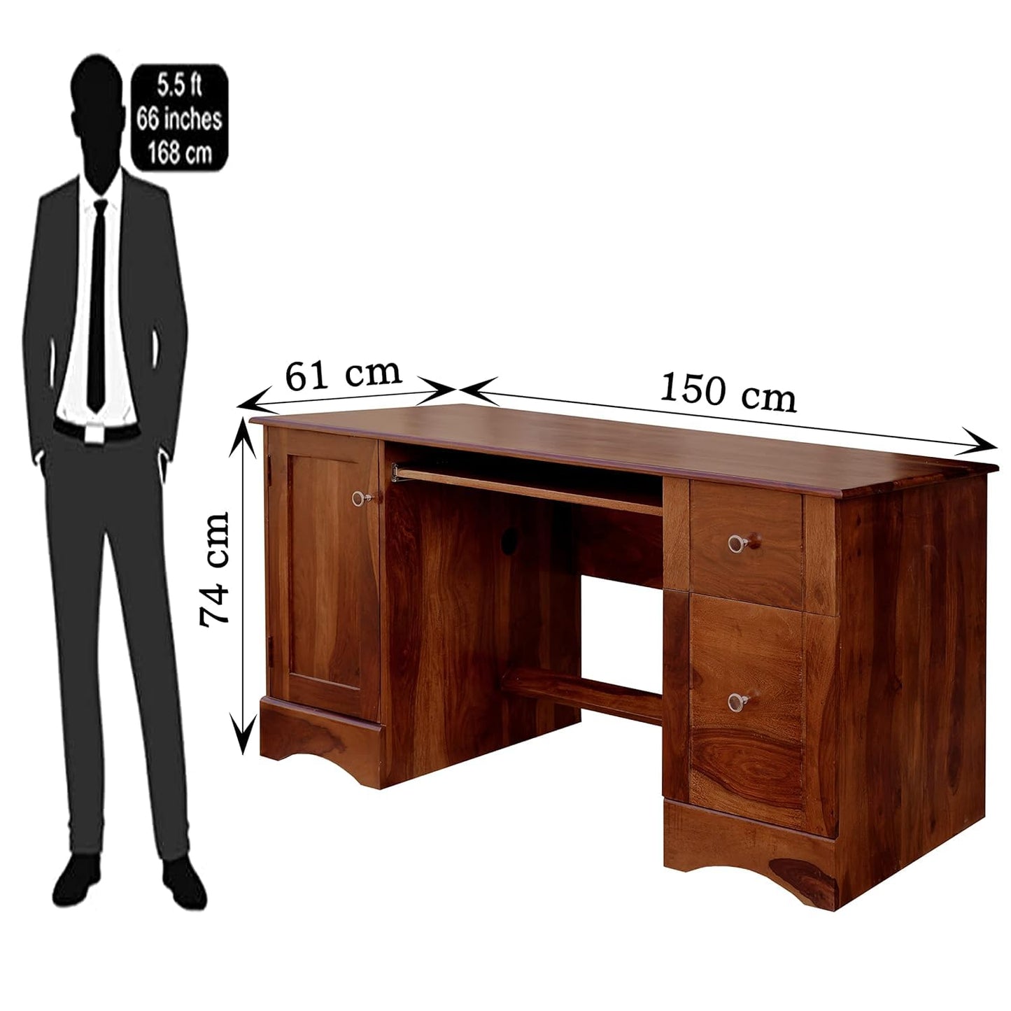 Rukmaajeee Solid Sheesham Wood Study Table | Laptop, Computer &