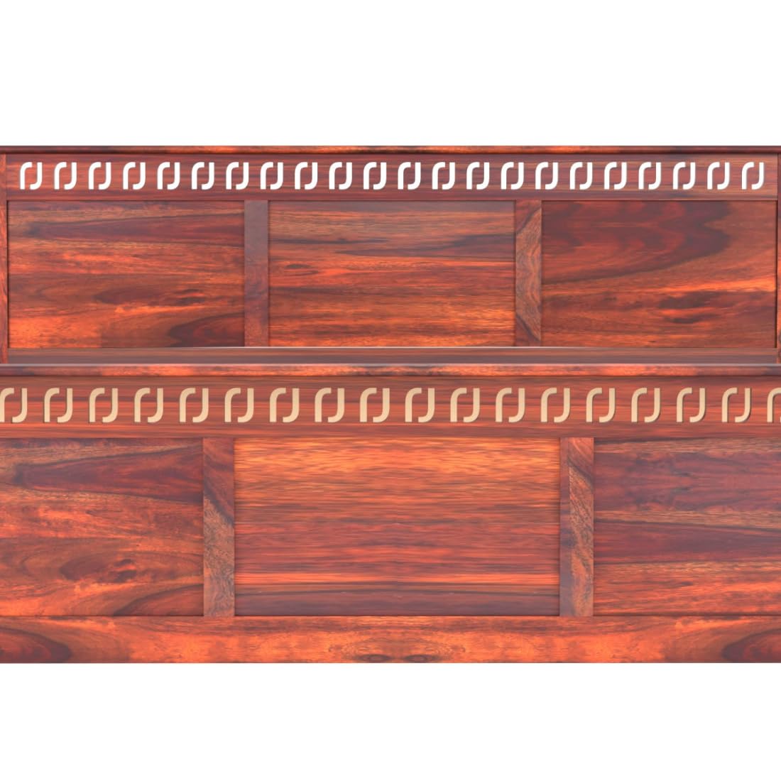 Rukmaajee Solid Sheesham Wood Queen Size Bed, Walnut Premium Finish,
