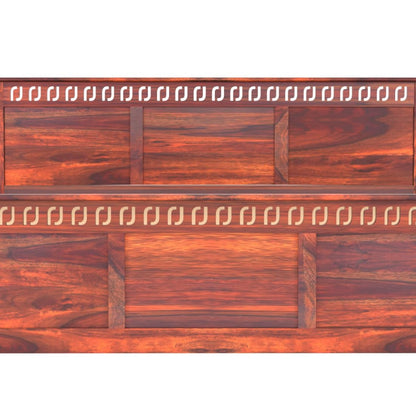 Rukmaajee Solid Sheesham Wood Queen Size Bed, Walnut Premium Finish,