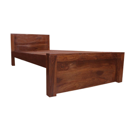 Rukmaajee Furniture Simpla Bed in Natural Solid Wood with Honey Oak