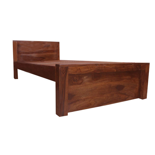 Rukmaajee Furniture Simpla Bed in Natural Solid Wood with Honey Oak