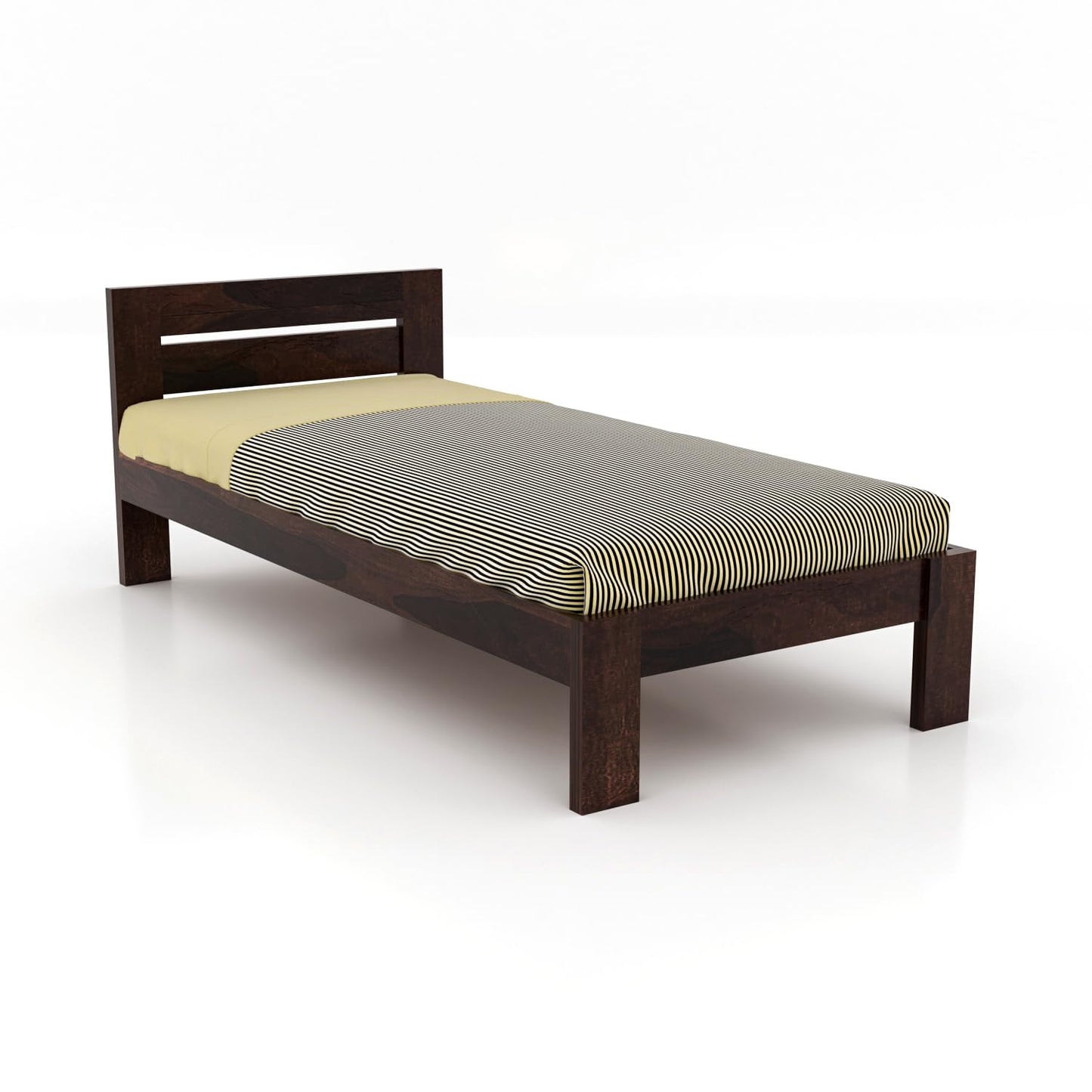 Rukmaajeee Solid Sheesham Wood Single Bed Without Storage | Wooden cot