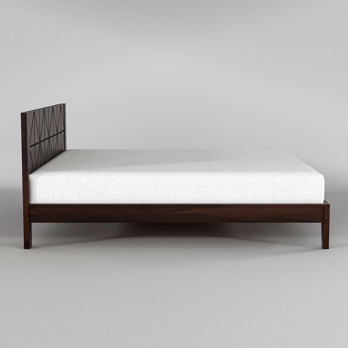Rukmaajee Wooden King Size Bed - Solid Sheesham Wood Double Cot