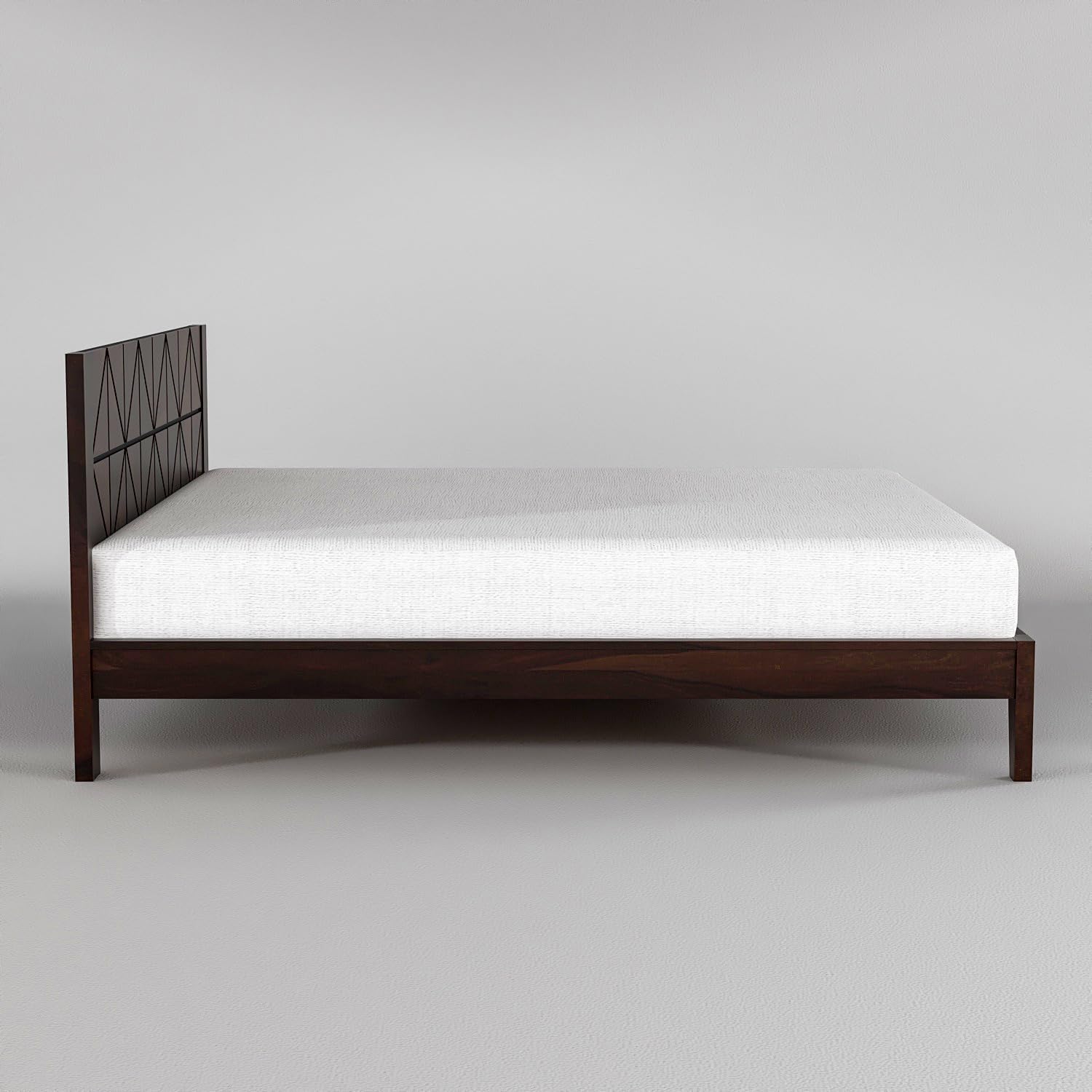 Rukmaajee Wooden King Size Bed - Solid Sheesham Wood Double Cot