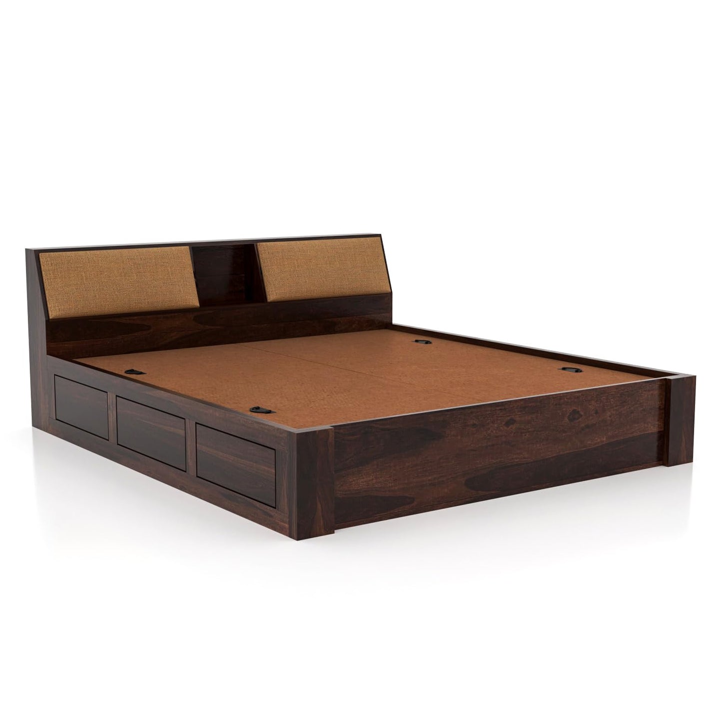 Rukmaajeee Solid Sheesham Wood King Size Bed with Box Storage | Wooden