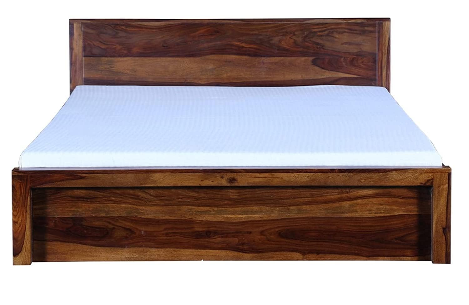 Rukmaajee Solid Sheesham Wood Queen Size Bed Without Storage for