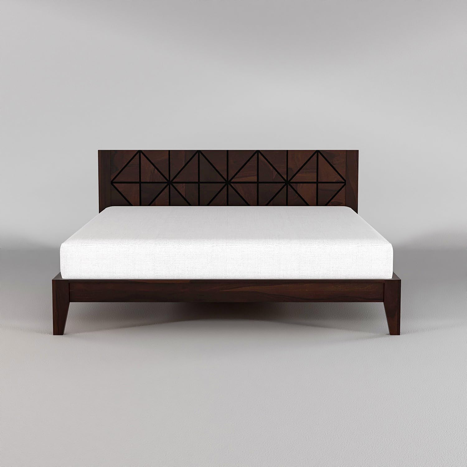 Rukmaajee Wooden King Size Bed - Solid Sheesham Wood Double Cot