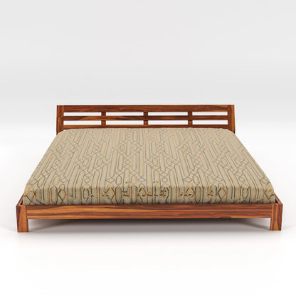 Rukmaajee Solid Sheesham Wood King Size Bed Low Height Double Bed