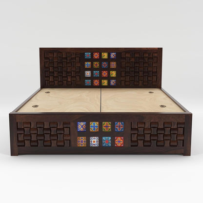 Rukmaajee Solid Sheesham Wood King Size for Bedroom, Hotel| Double Bed