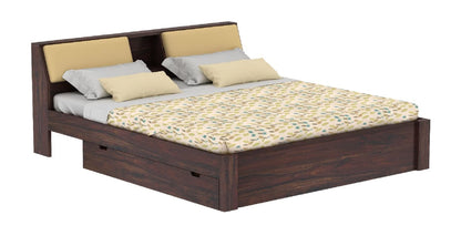 Rukmaajeee Furniture Sheesham Wood King Size Bed with 2 Drawer Storage
