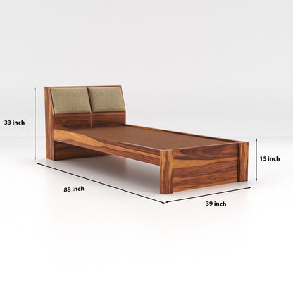 Rukmaajeee Solid Sheesham Wood Single Bed with 2 Drawers | Wooden Bed