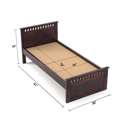 Rukmaajee Solid Sheesham Wood Single Bed for Your Home Sheesham Wood
