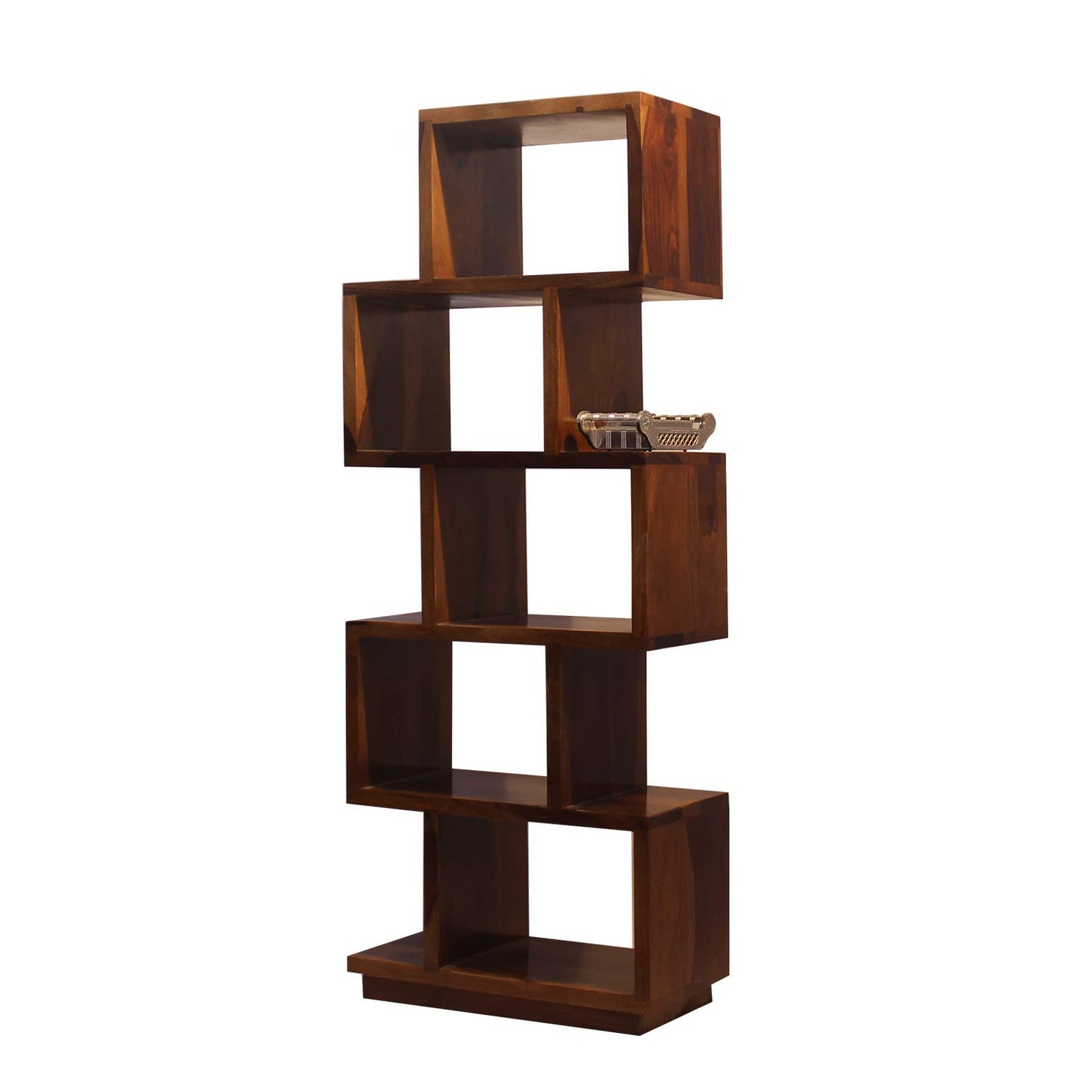 Rukmaajee Furniture Zikato Bookshelf in Natural Solid Wood with Honey