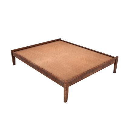 Rukmaajee Sheesham Wood King Size Bed Without Storage Solid Wooden Cot