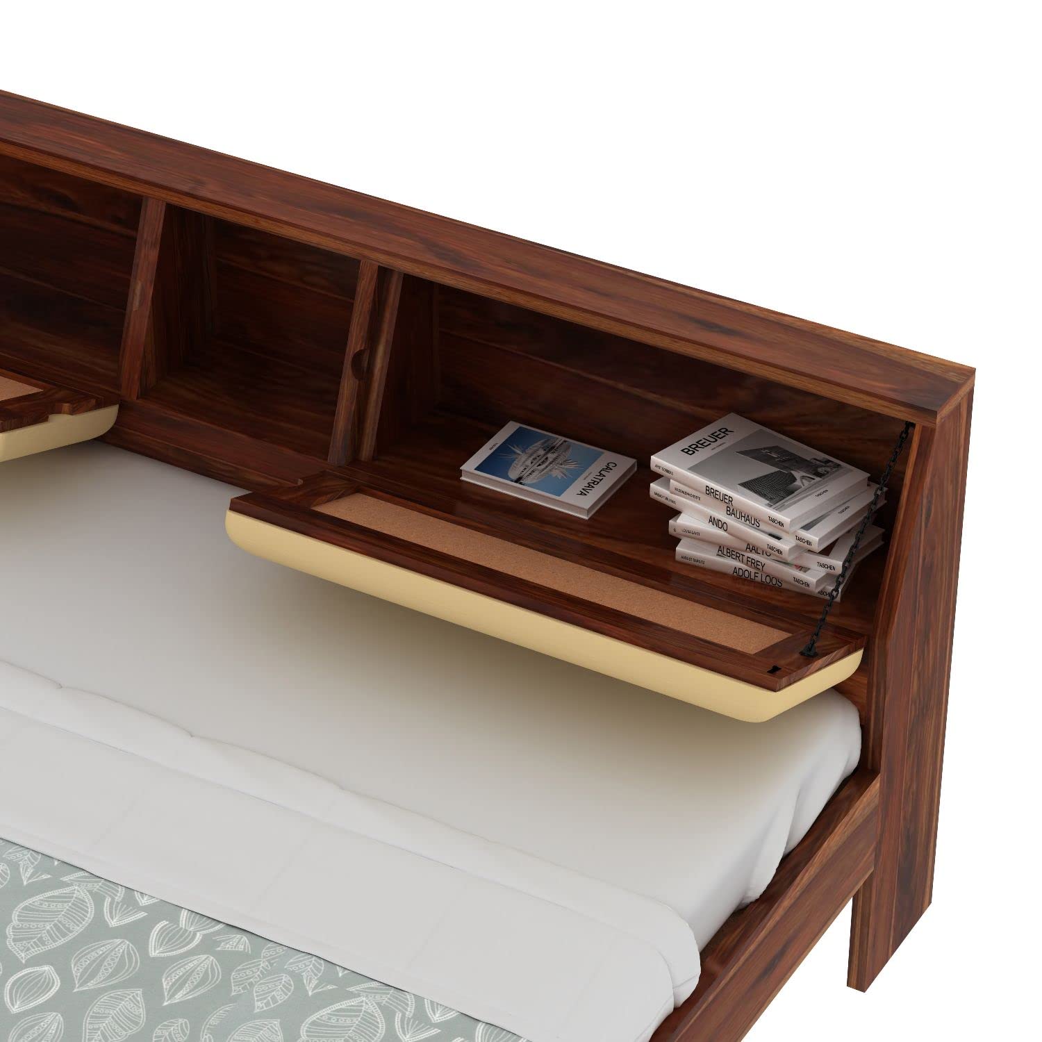 Rukmaajeee Furniture Sheesham Wood King Size Bed with 2 Drawer Storage