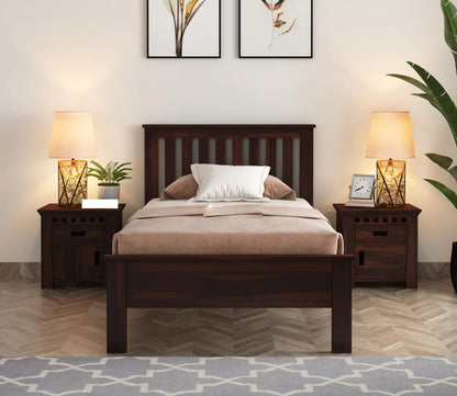 Rukmaajeee Solid Sheesham Wood Single Bed Without Storage | Wooden Cot