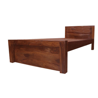 Rukmaajee Furniture Simpla Bed in Natural Solid Wood with Honey Oak
