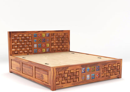 Rukmaajee Solid Sheesham Wood King Size for Bedroom, Hotel| Double Bed
