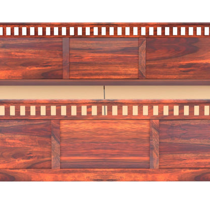 Rukmaajee Solid Sheesham Wood Queen Size Bed, Walnut Premium Finish,