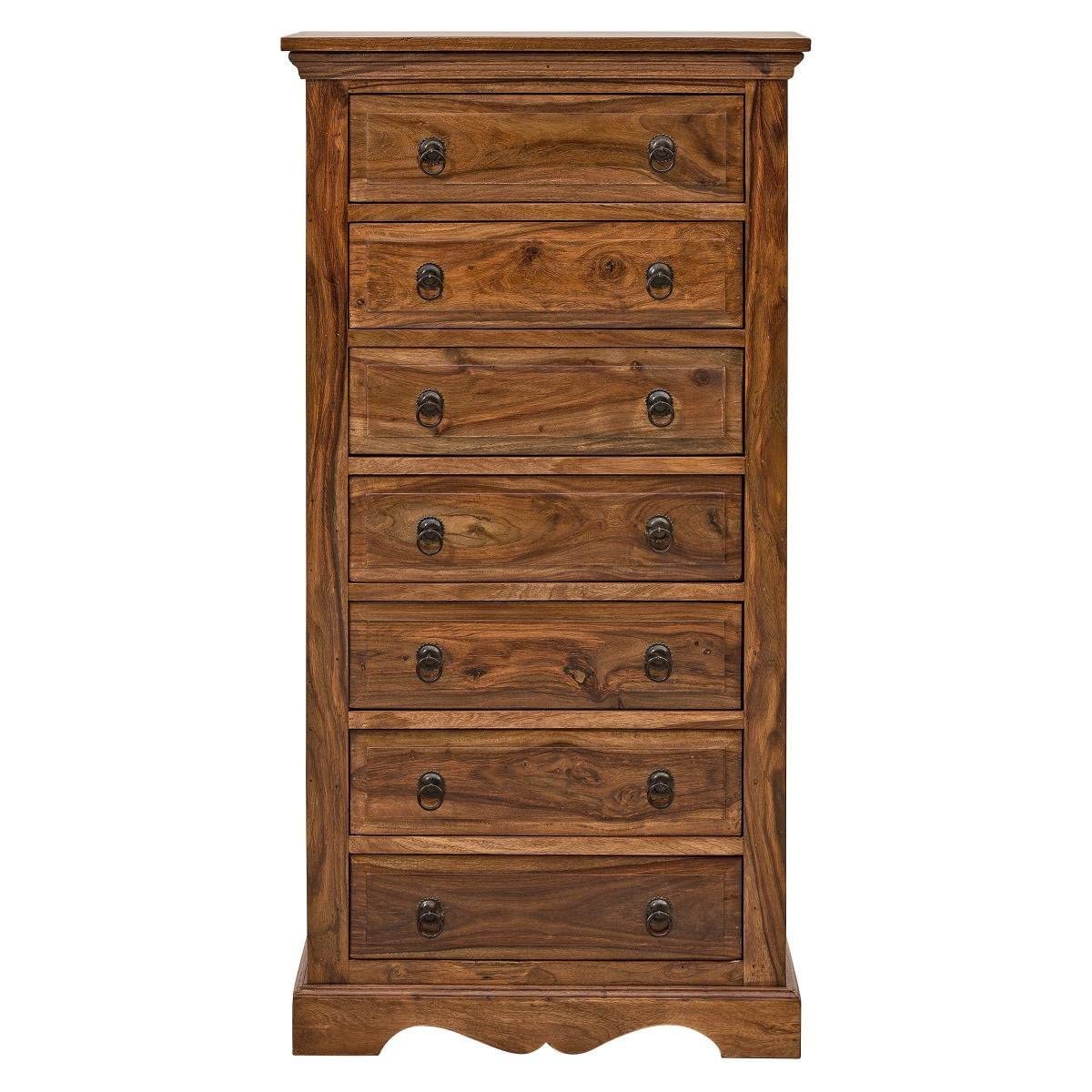 Rukmaajee Furniture Solid Sheesham Wood Chest of Drawers for Bedroom