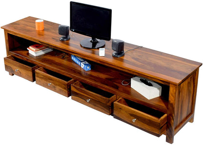 Rukmaajee Furniture Sheesham Wood Multipurpose Entertainment TV Unit