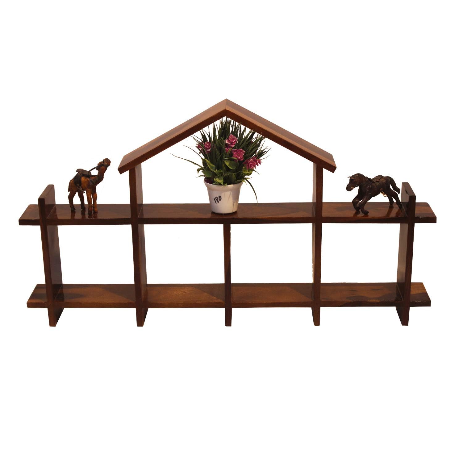 Rukmaajee Furniture Simpla Wall Shelf in Natural Solid Wood for