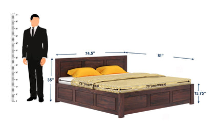 Rukmaajeee Solid Sheesham Wood Bed | Wooden Double Cot Palang for