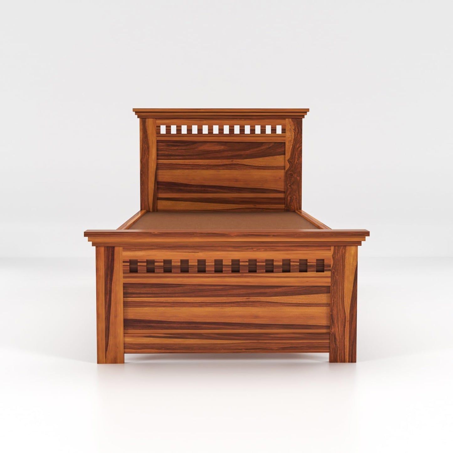 Rukmaajeee Solid Sheesham Wood Single Bed with Box Storage | Wooden