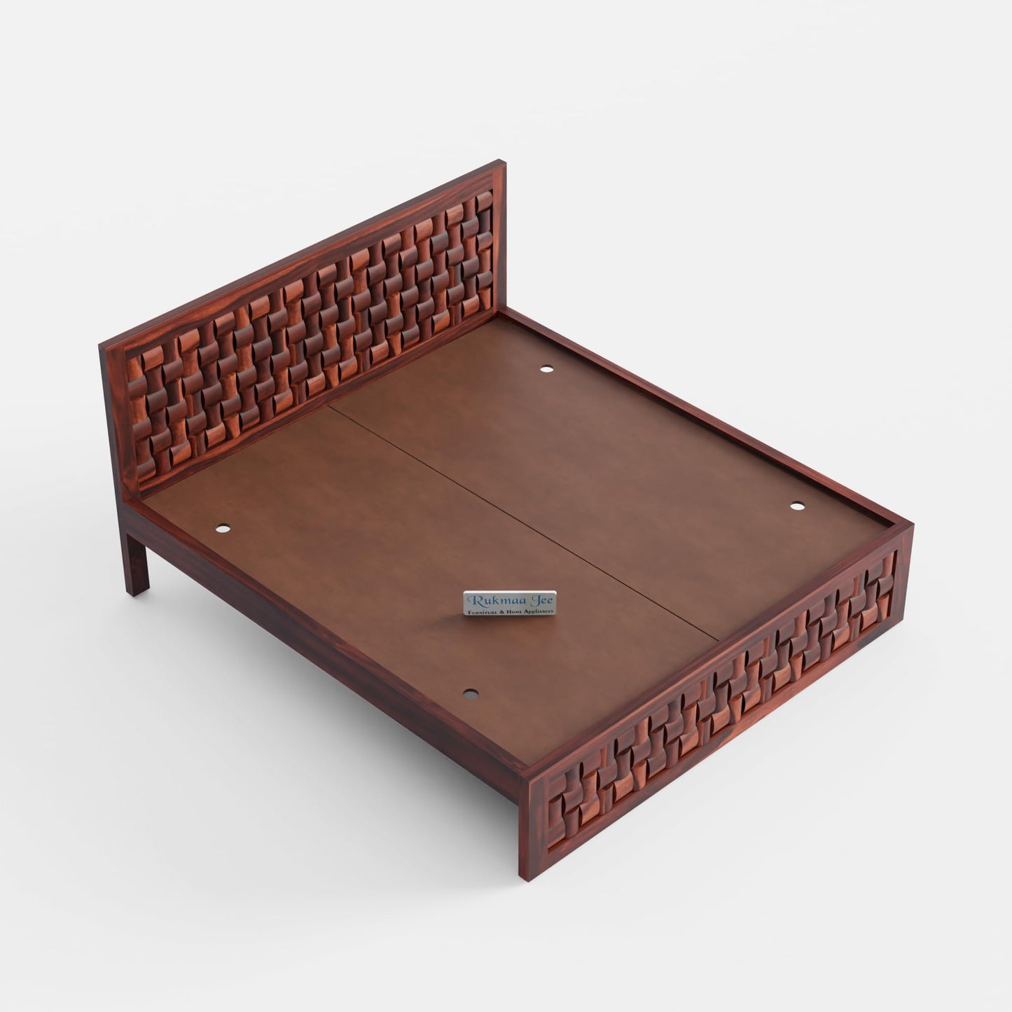 Rukmaajee King Size Bed in Solid Sheesham Wood | Art Honey Premium