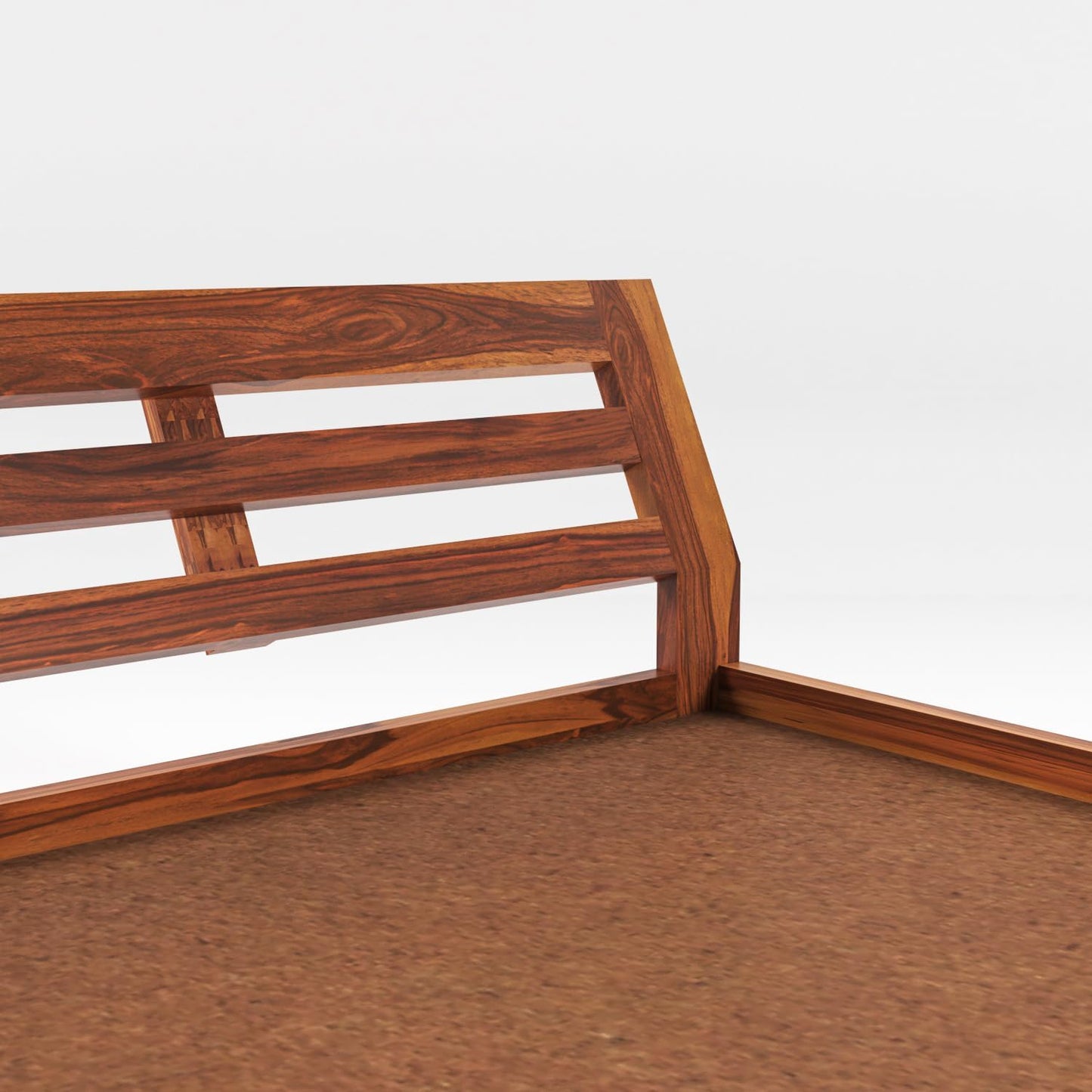 Rukmaajee Solid Sheesham Wood King Size Bed Low Height Double Bed