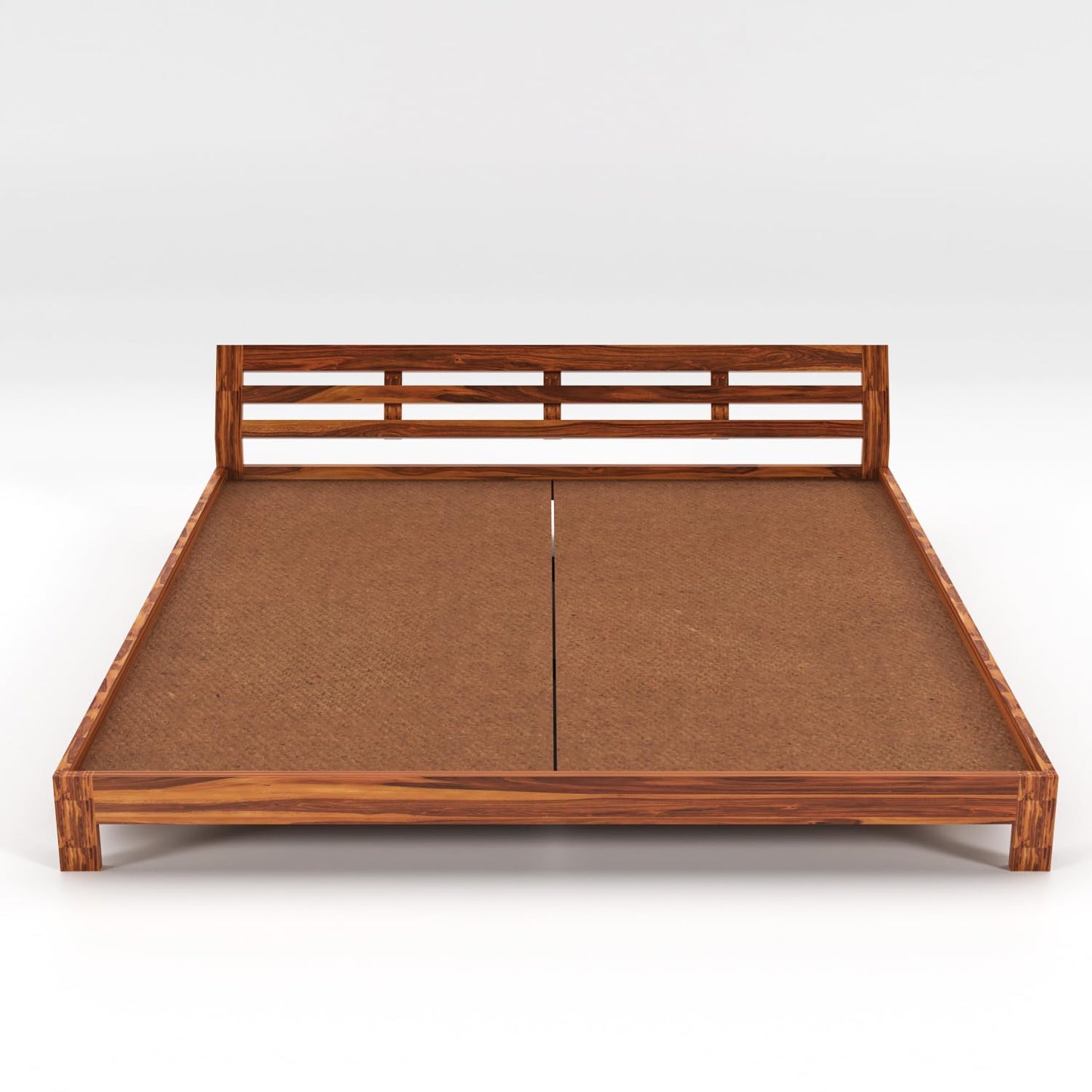 Rukmaajee Solid Sheesham Wood King Size Bed Low Height Double Bed