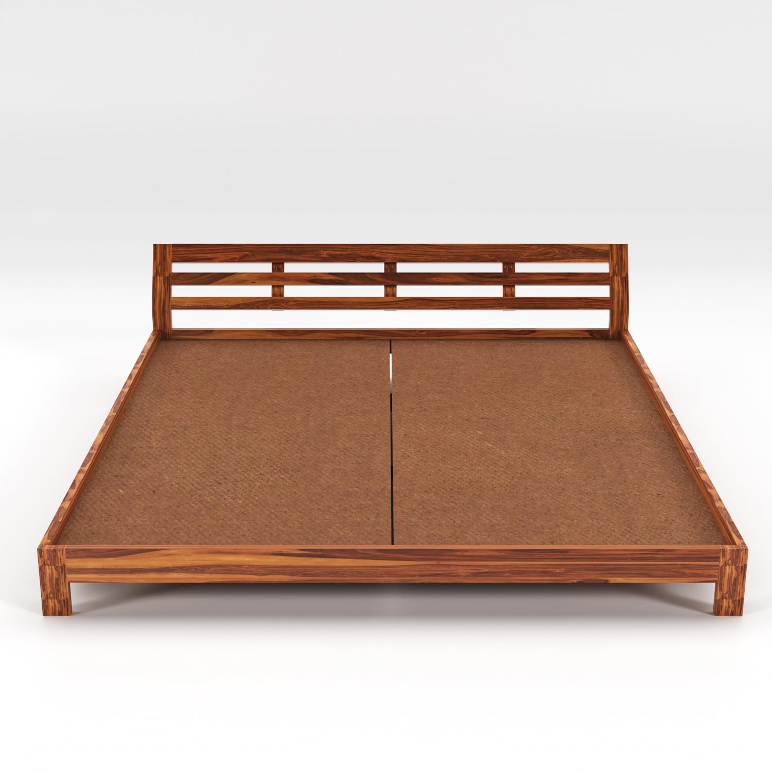 Rukmaajee Solid Sheesham Wood King Size Bed Low Height Double Bed