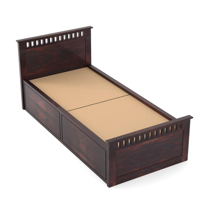 Rukmaajee Solid Sheesham Wood Box Storage Bed for Your Home Classic