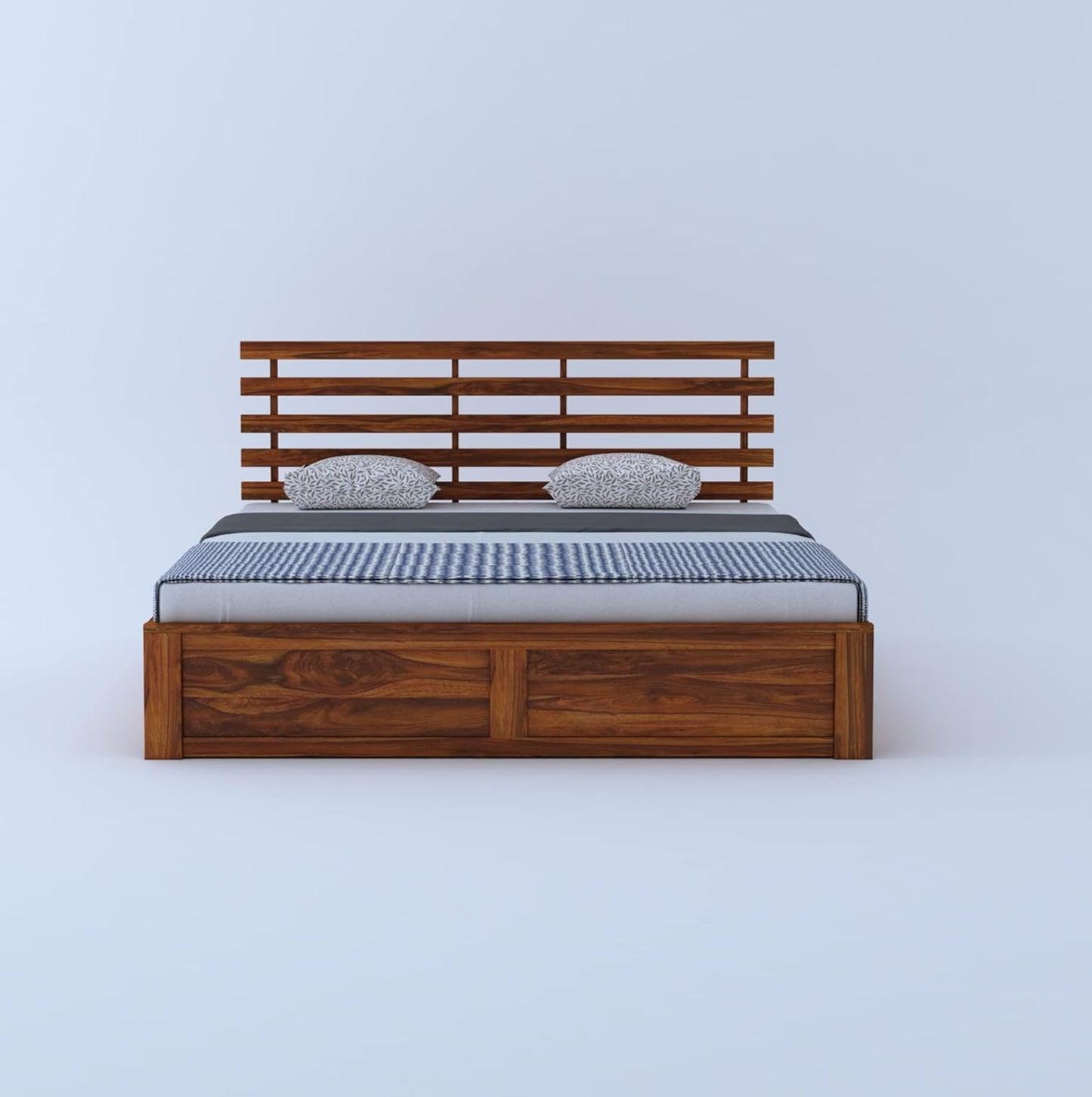 Rukmaajee Sheesham Wood Queen Size Bed with 2 Drawers Storage for