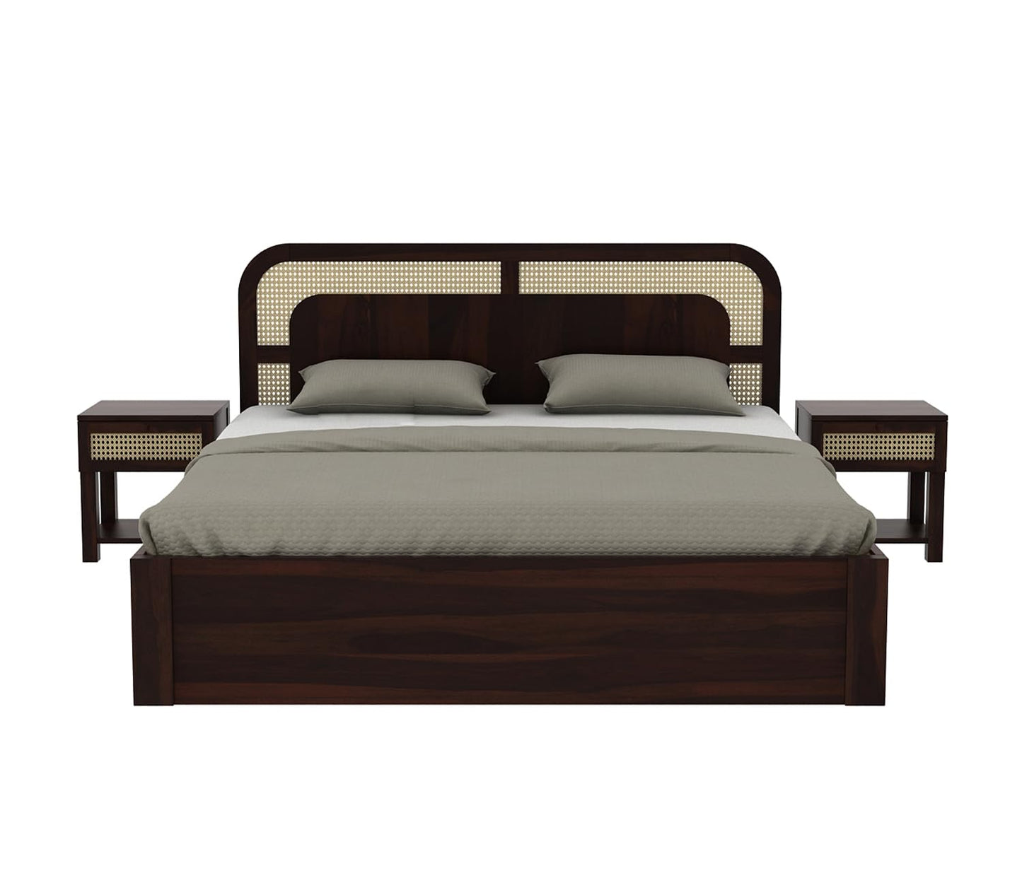 Rukmaajeee Solid Sheesham Wood King Size Bed with Storage | Wooden