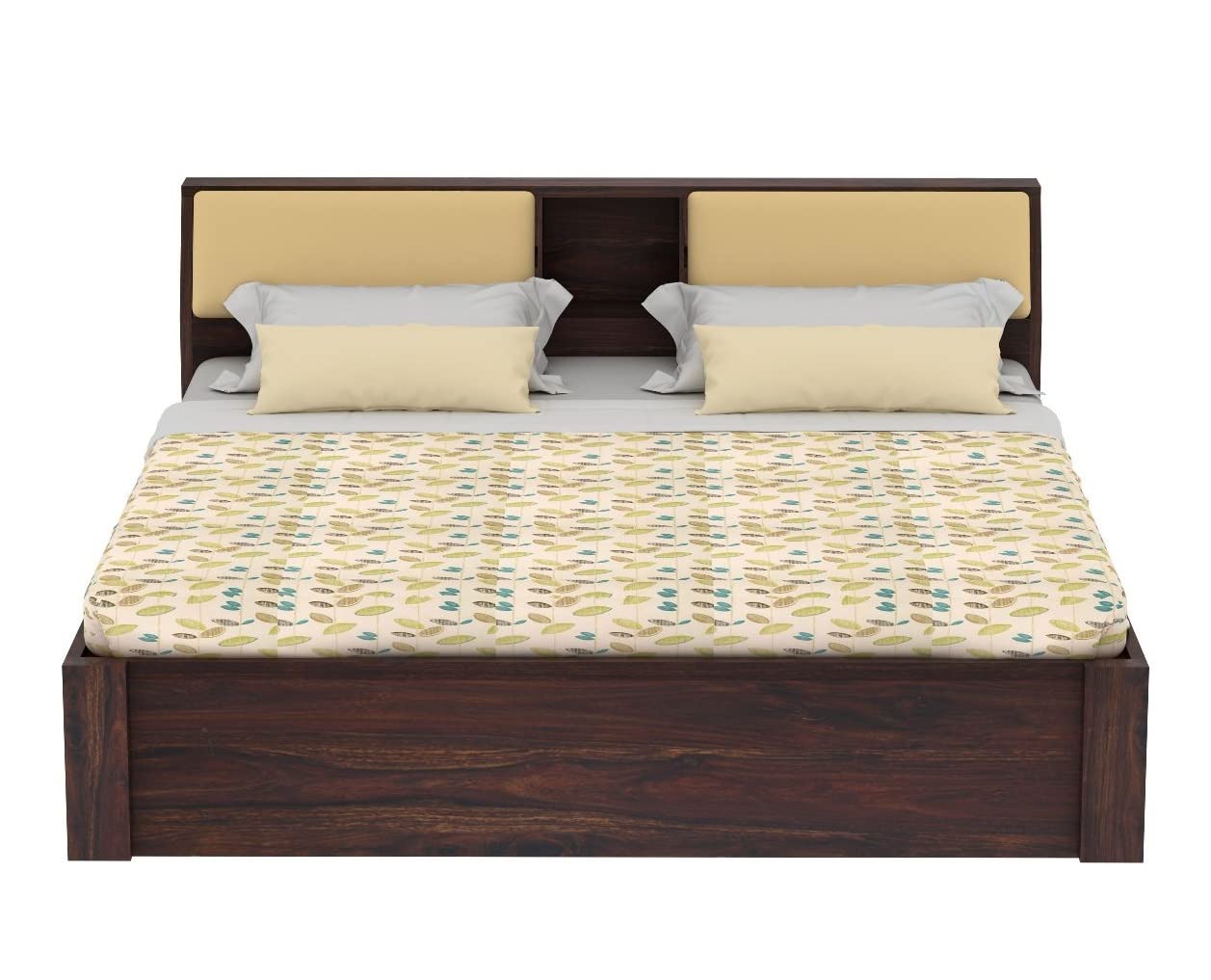 Rukmaajeee Solid Sheesham Wood Queen Size Bed with 2 Drawer Storage