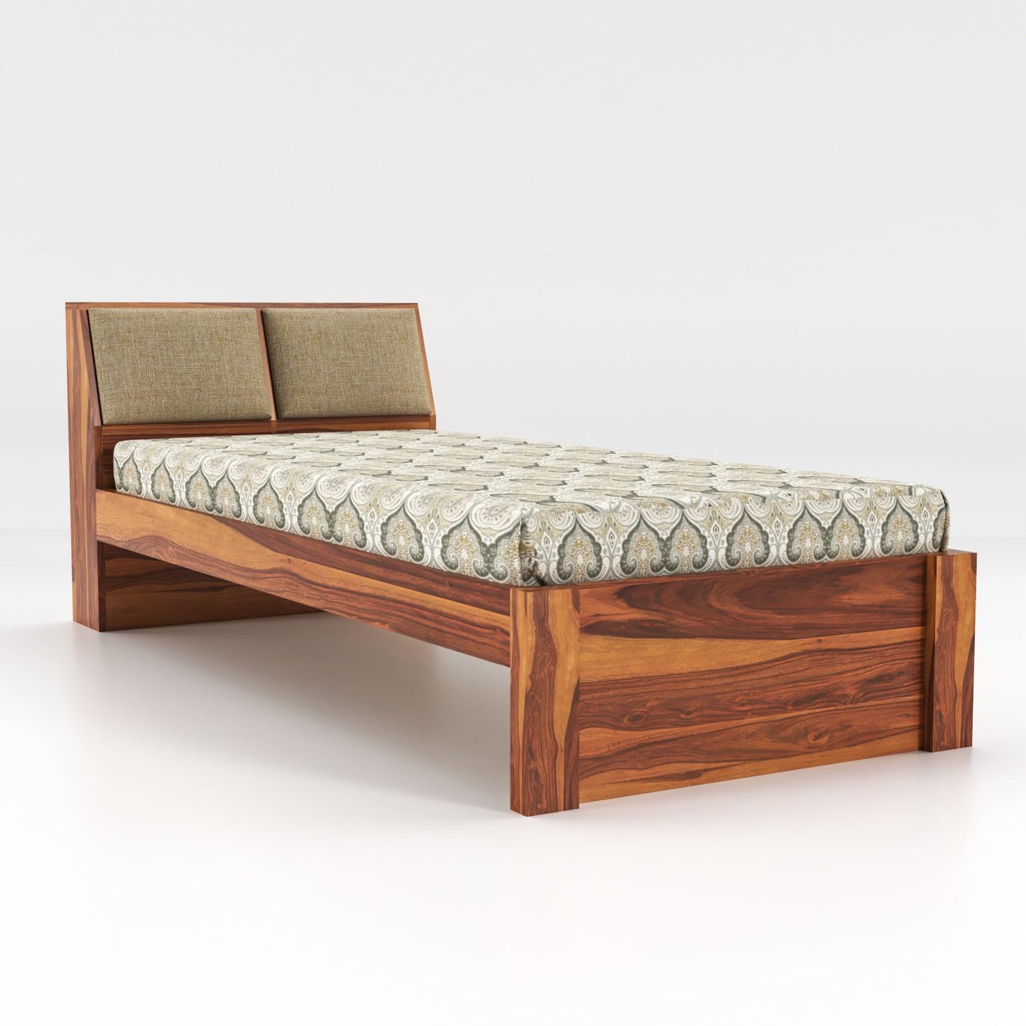 Rukmaajeee Solid Sheesham Wood Single Bed with 2 Drawers | Wooden Bed