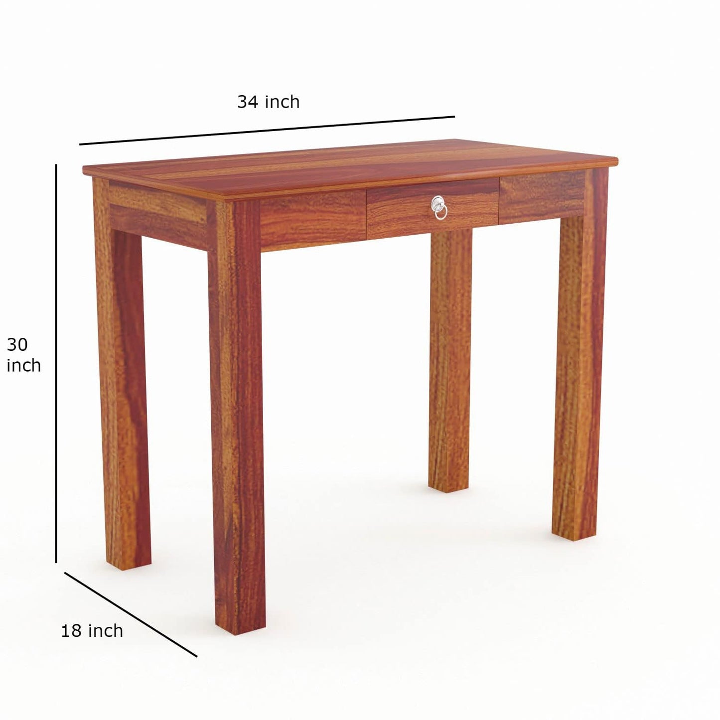 Rukmaajeee Solid Sheesham Wood Writing Desk | Mid-Century Modern Study