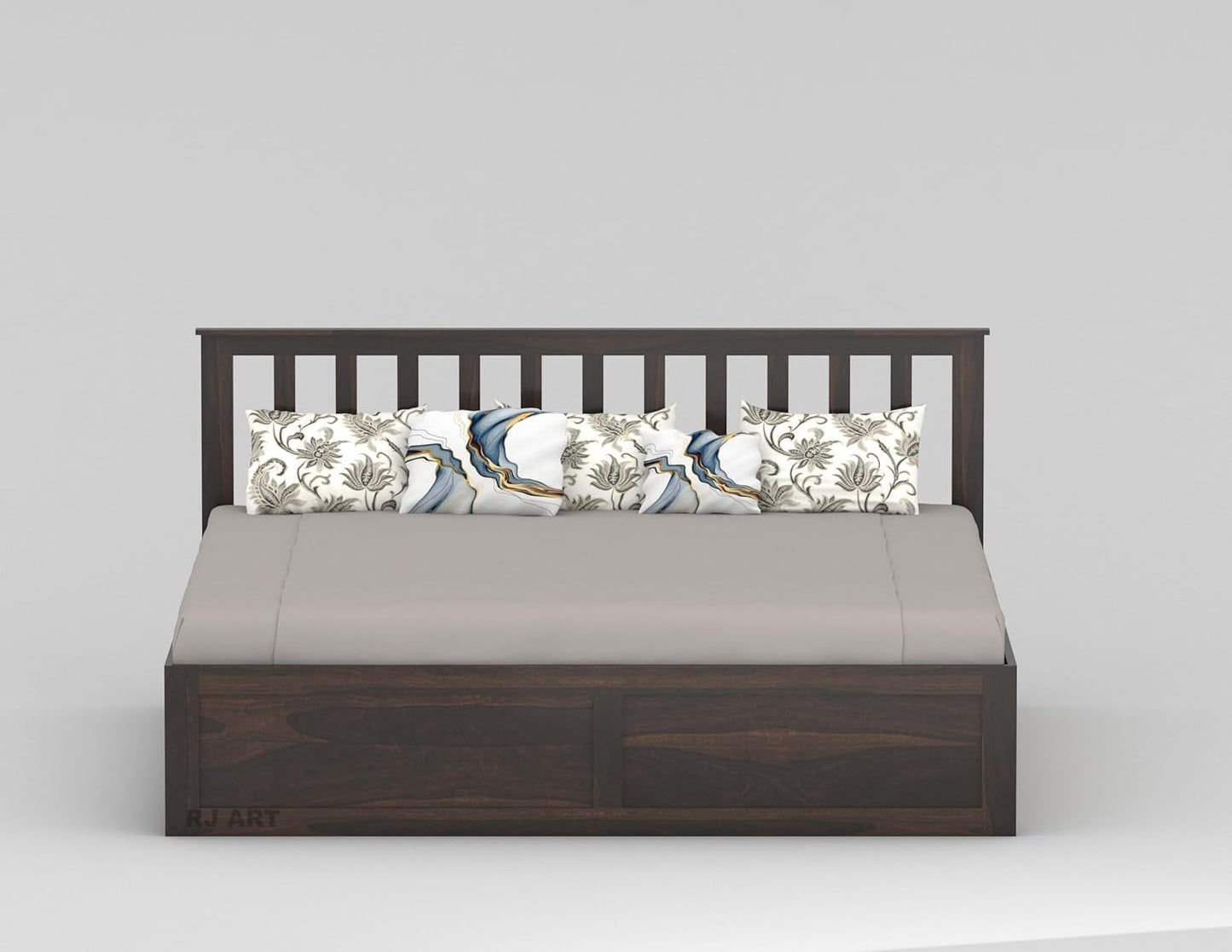Rukmaajee Sheesham Wood King Size Bed with Storage | Solid Wood Box