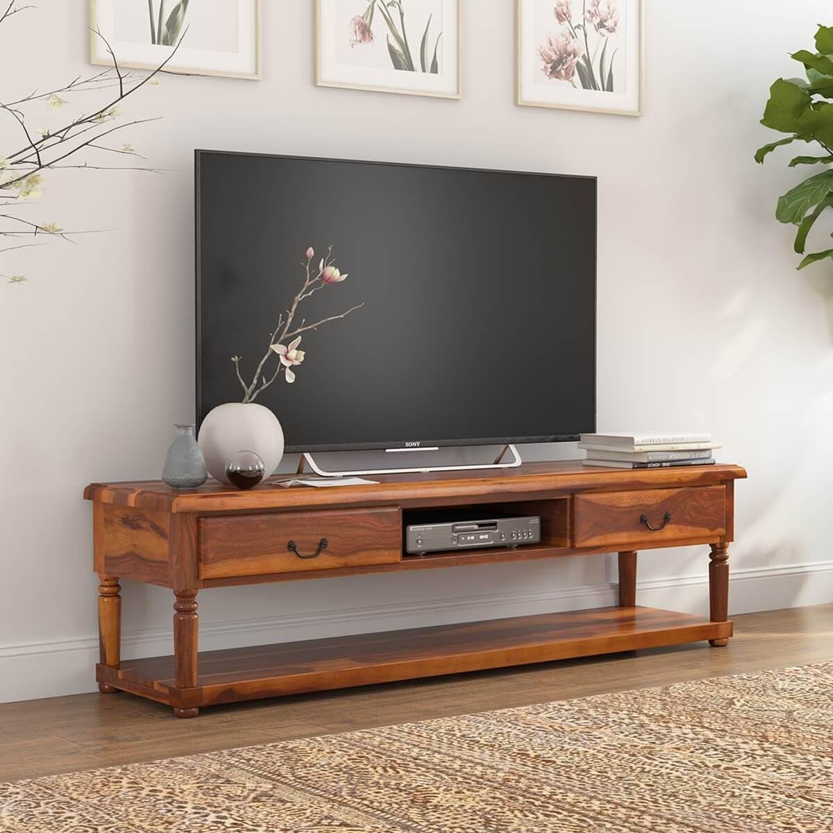 Rukmaajee Solid Sheesham Wood Tv Unit | TV Stand | TV Cabinet with